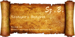 Szotyori Botond névjegykártya